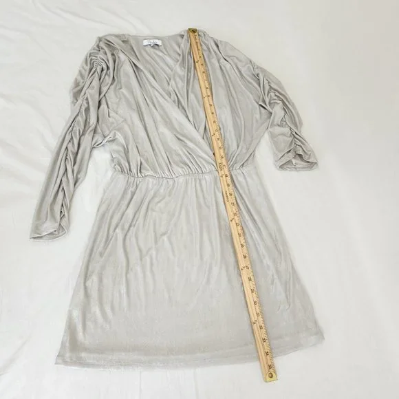 PARKER Silver Metallic Flattering Cocktail Mini Dress Size M NEW NO TAGS! - Picture 13 of 16